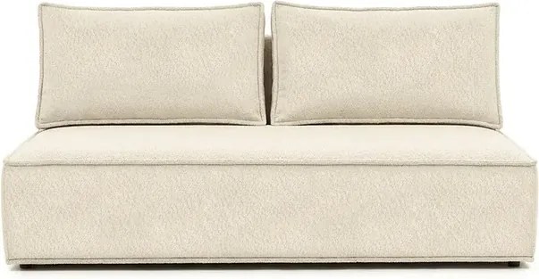 Sofa z Funkcją Spania MAVIA Kremowa Boucle Nowoczesna