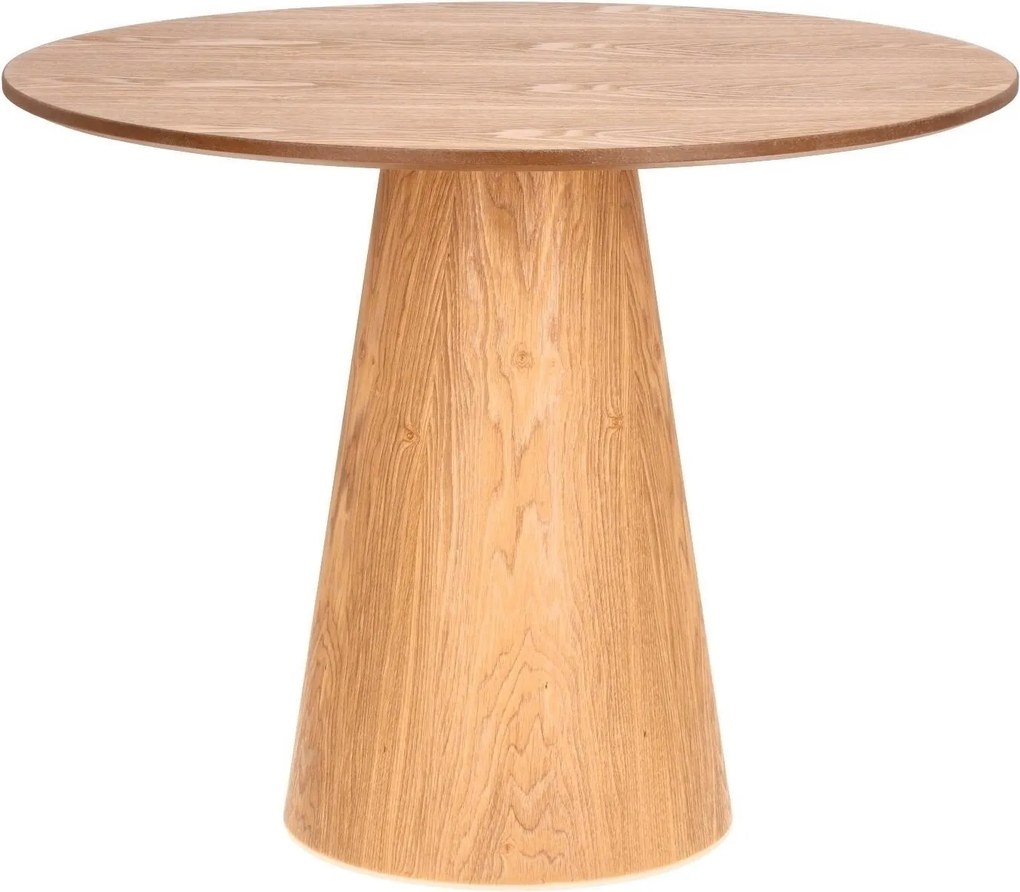 Okrągły stolik kawowy Soleilo 80 cm, fornir dębowy