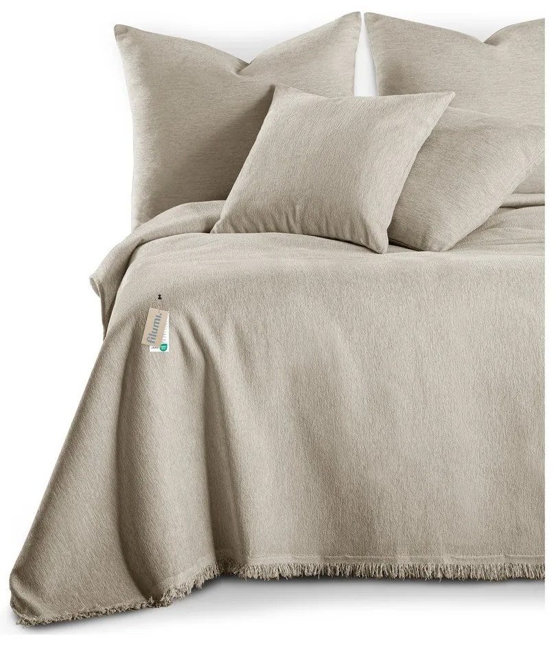 Beżowa narzuta z szenilu 220x240 cm Talo – Filumi