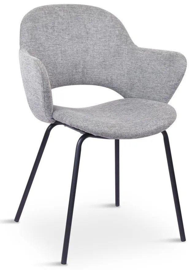 Jasnoszare tapicerowane fotele jadalniane zestaw 2 szt. Rowley – Unique Furniture