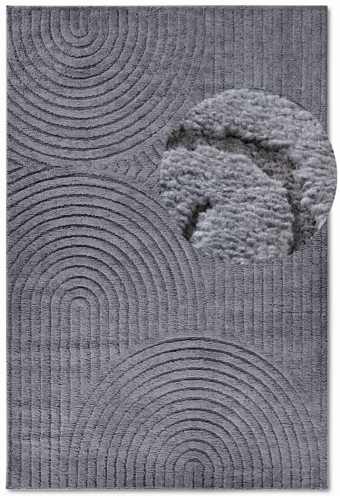 Dywan nowoczesny New York 3D antracytowy 160 cm x 235 cm
