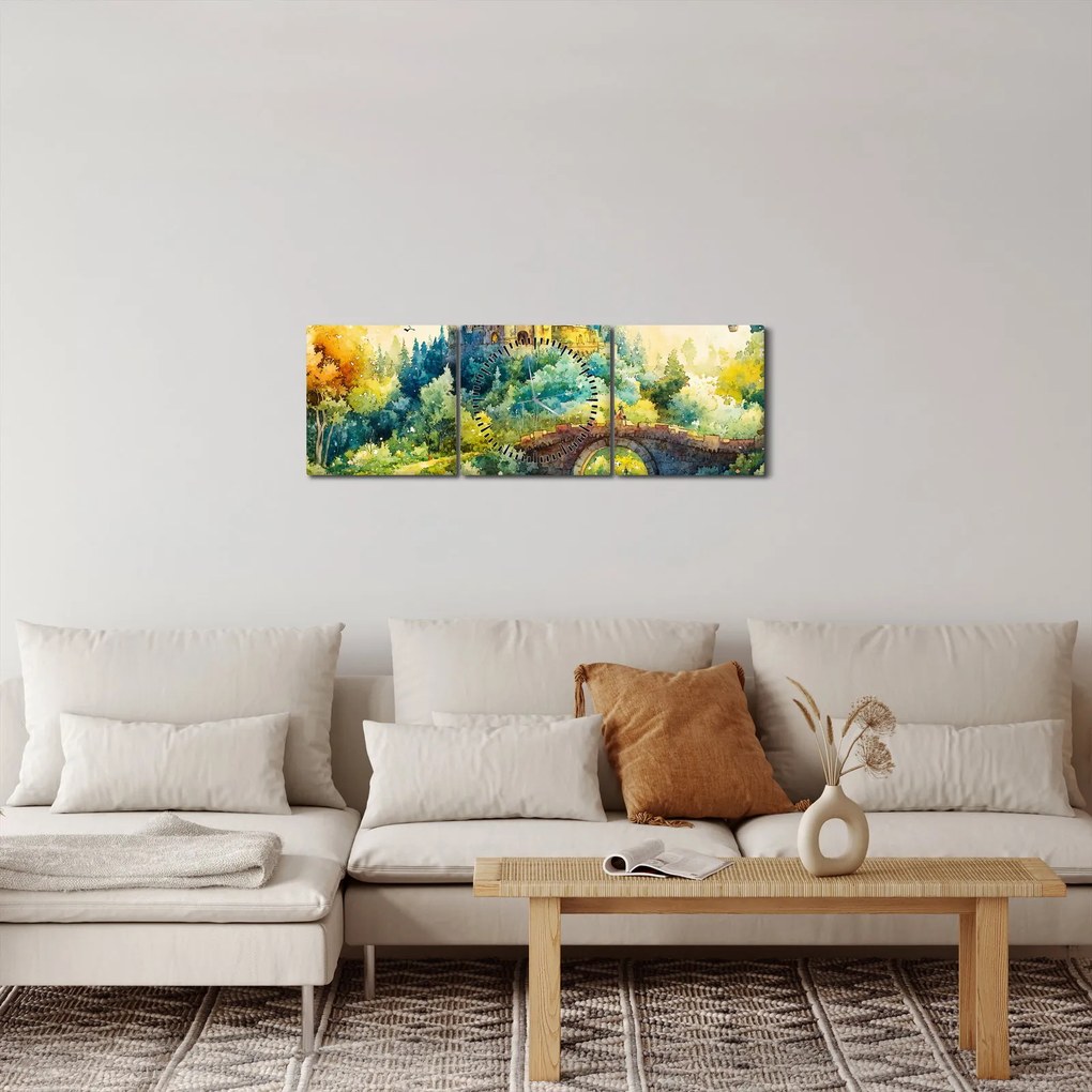 Obraz - Baśniowy zamek (z zegarem) (90x30 cm)