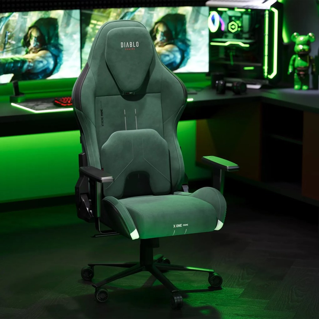 Fotel gamingowy materiałowy Diablo X-One Prime Normal Size, Forest Green