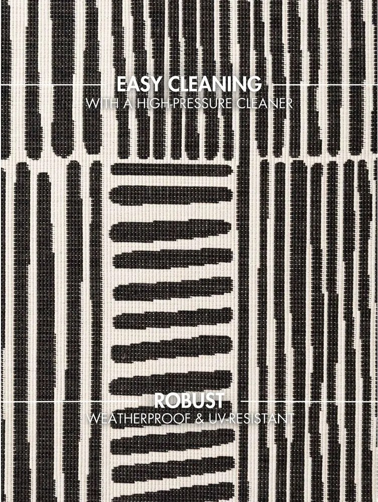 Czarny/kremowy okrągły dywan odpowiedni na zewnątrz ø 160 cm Haringey Bounds – Ted Baker