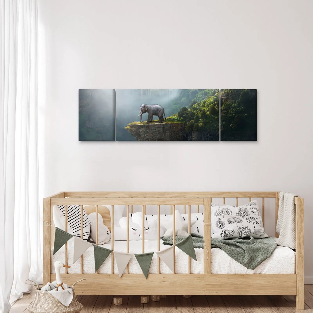 Obraz - Słonie na szczycie Tadż Mahal (170x50 cm)