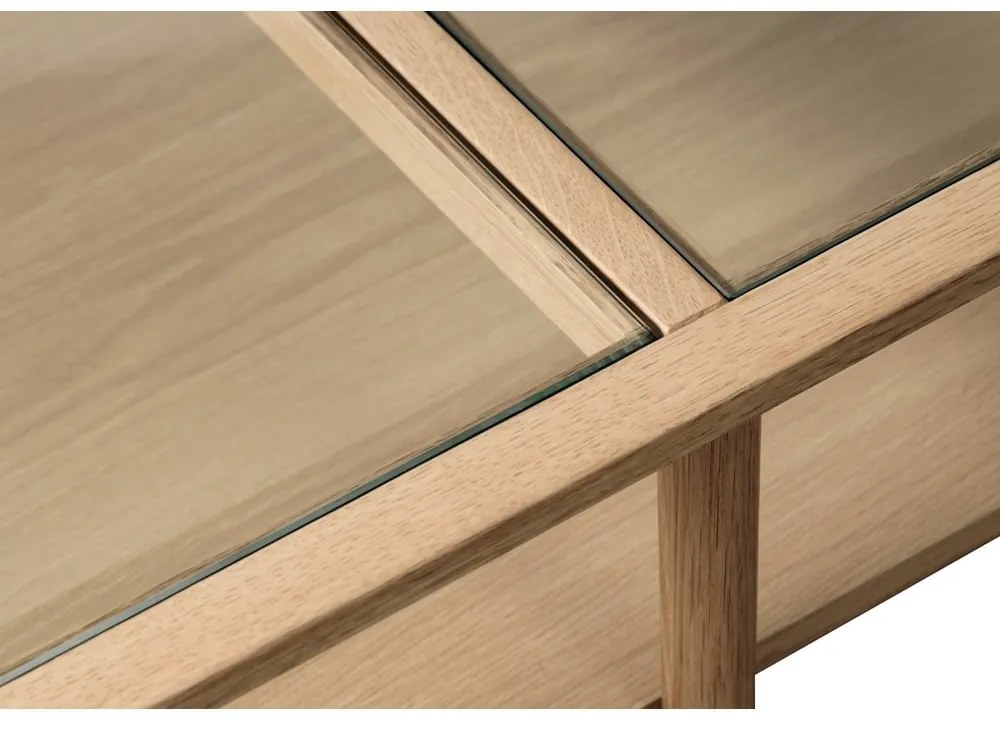 Naturalny szklany stolik 60x120 cm Elba – Unique Furniture