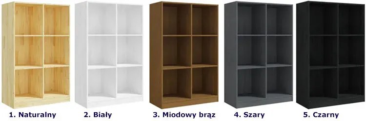 Szary regał drewniany w stylu skandynawskim - Jevi 4X
