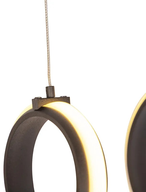 Designerska lampa wisząca czarna z możliwością ściemniania, w tym LED, duża - Twisted Nowoczesny Oswietlenie wewnetrzne