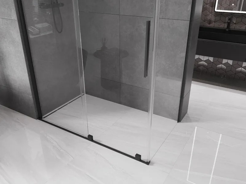 Mexen Velar kabina prysznicowa rozsuwana 160 x 80 cm, transparent, czarna - 871-160-080-01-70