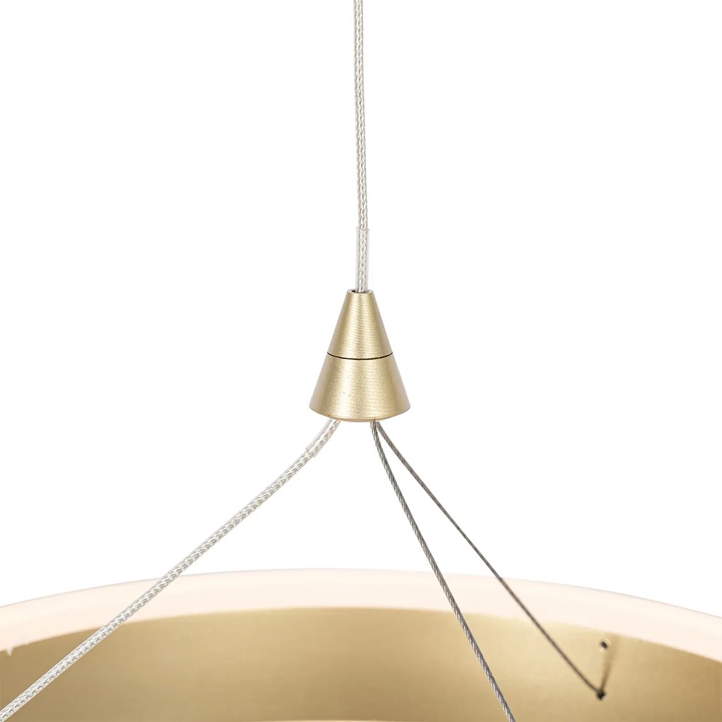 Lampa wisząca mosiądz prostokątna w komplecie z LED 3-stopniowy ściemniacz 3-światła - LyaniDesignerski Oswietlenie wewnetrzne