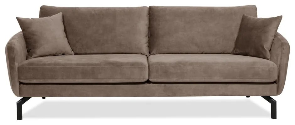 Brązowoszara sofa z aksamitnym obiciem Scandic Magic, szer. 230 cm
