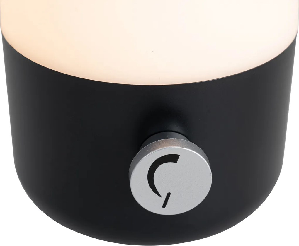 Ogrodowa lampa stołowa czarna i biała z akumulatorem LED IP44 - Haard