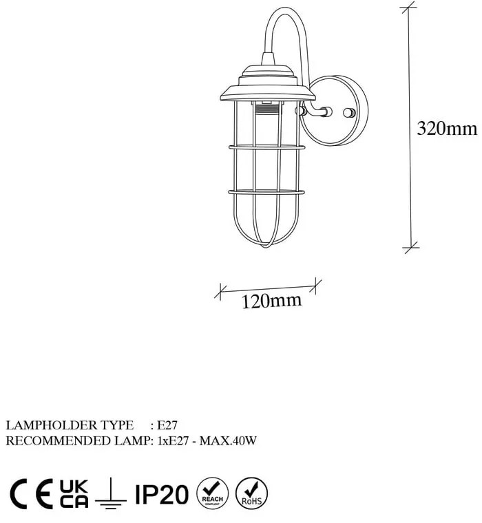 Kinkiet w czarno-złotym kolorze ø 10 cm Mahoni – Opviq lights