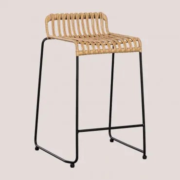 Stołek Ogrodowy Aroa High Z Syntetycznego Rattanu (77,5 Cm) ↑65 Cm & Czarny - Sklum