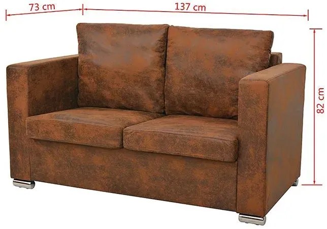 Przytulna brązowa sofa dwuosobowa - Pelagio 2Q