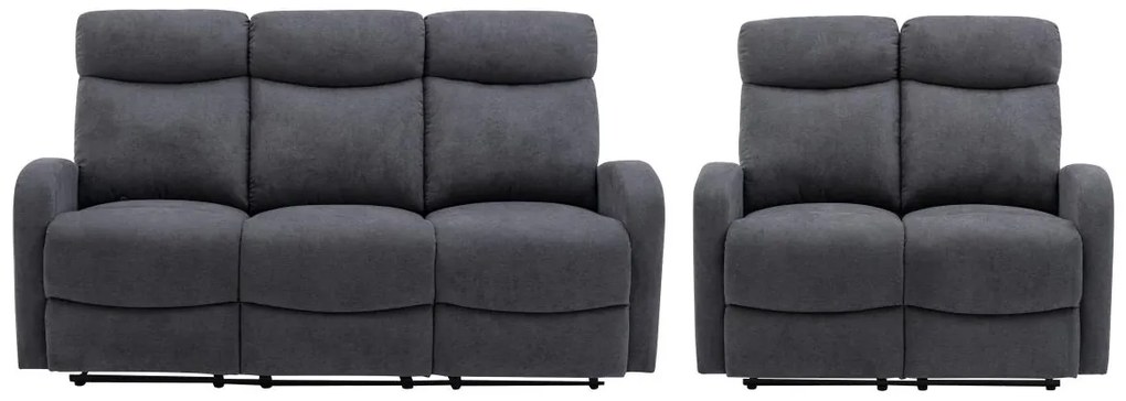 Kanapa 3+2 z funkcją relax z szarej tkaniny EVELYN