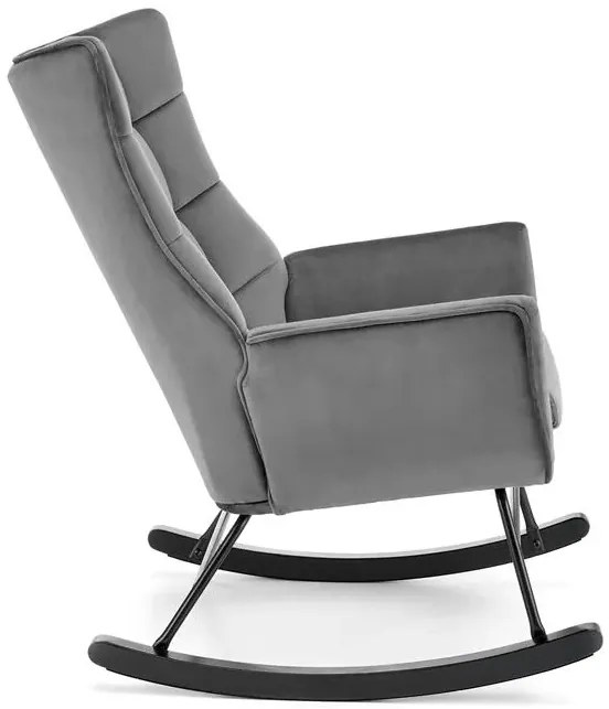 Fotel bujany BAZALTO VELVET szary HALMAR