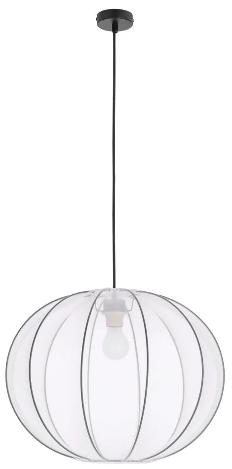 Biała lampa wisząca z tekstylnym kloszem ø 52 cm Mellow – Candellux Lighting