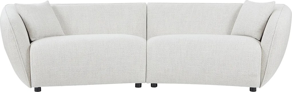 Kanapa 4-osobowa z beżowej tkaniny melanżowej LUCAMO