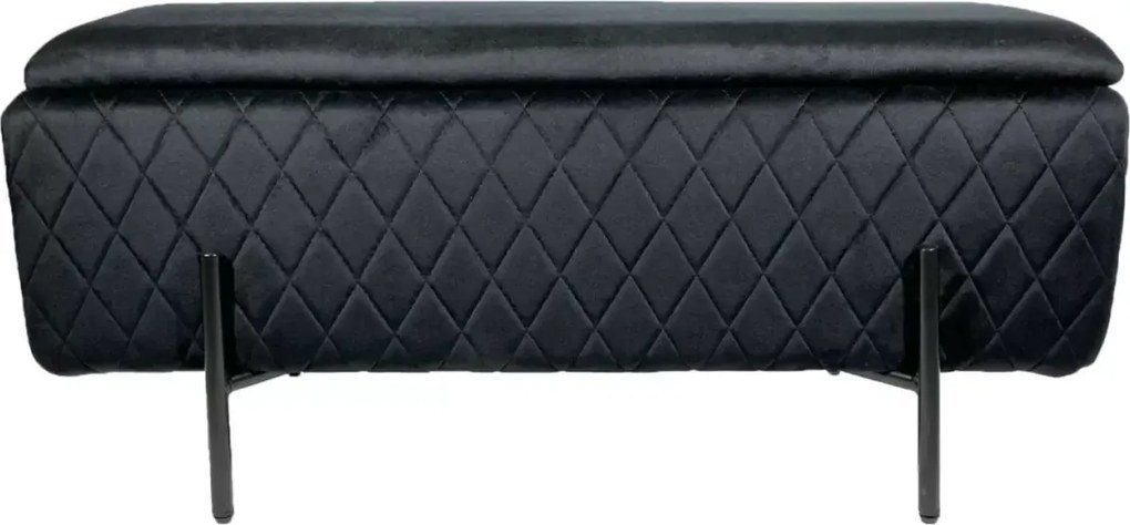 Elegancka tapicerowana pufa Tanis z pojemnikiem w stylu glamour na nogach