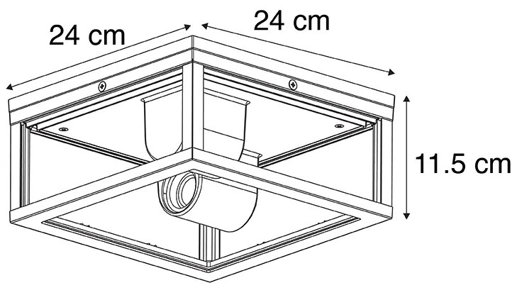 Inteligentna lampa sufitowa czarna IP44 2-światłowa w tym Wifi ST64 - Charlois