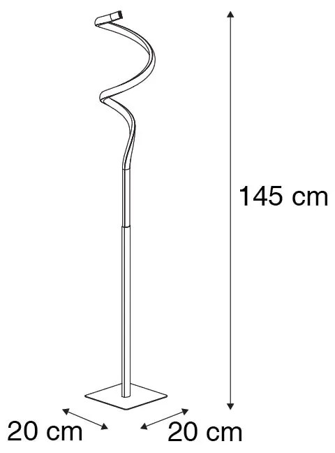 Lampa stojąca czarna zdiodą LED, 3-stopniowy ściemniacz - KoersDesignerski Oswietlenie wewnetrzne