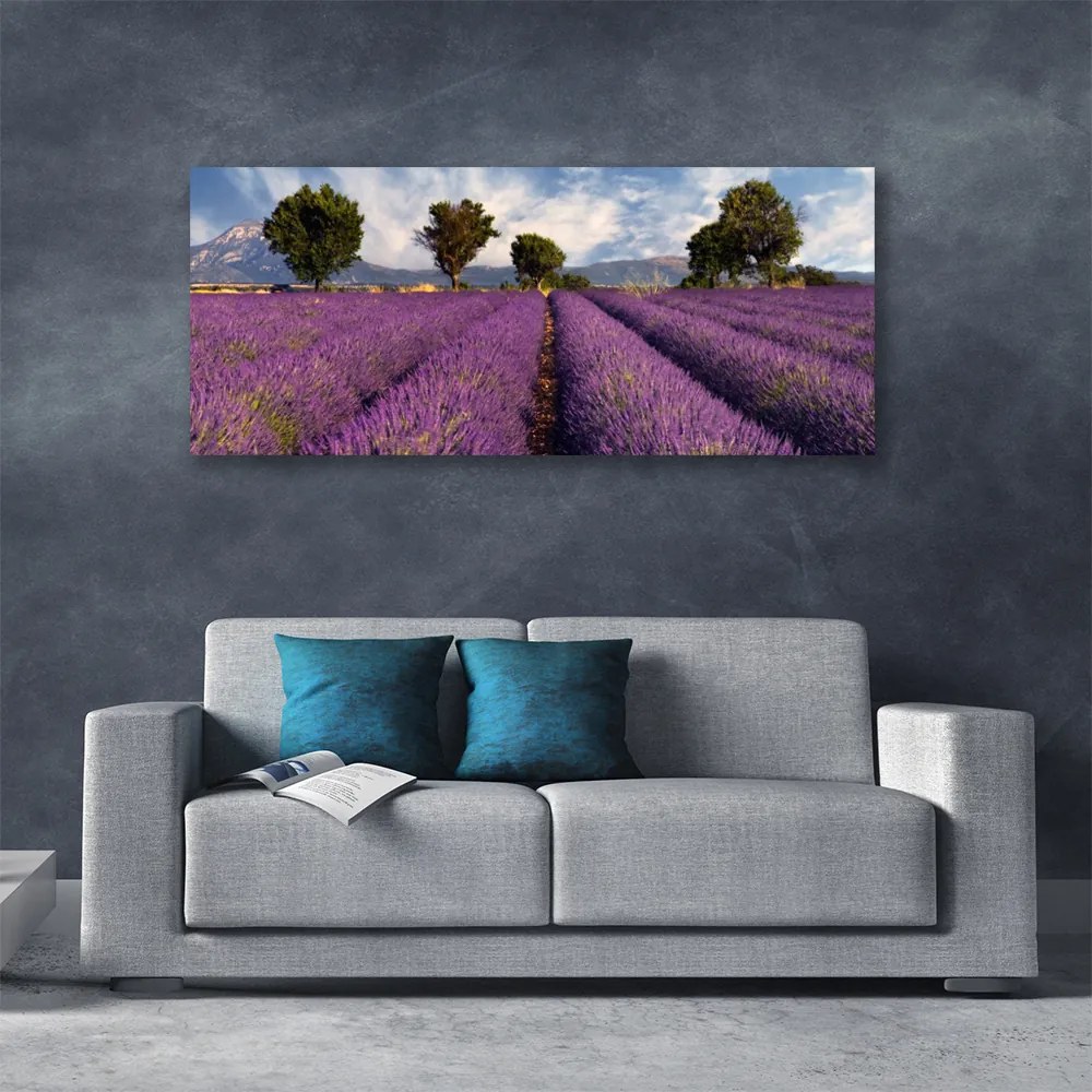 Zdjęcie na płótnie Sielska Polana z Drzewami