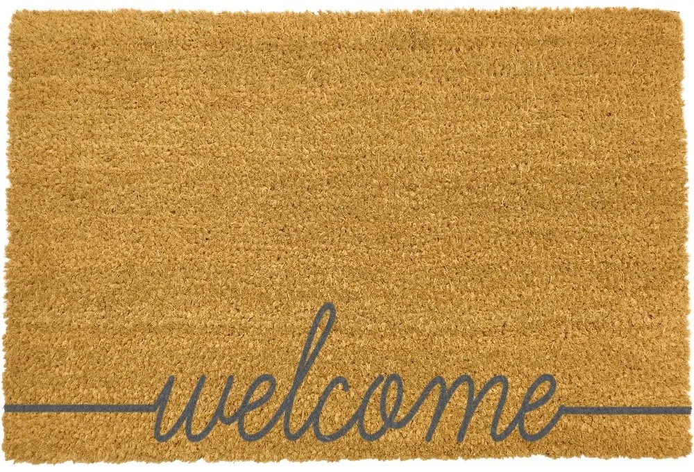 Wycieraczka z naturalnego włókna kokosowego Artsy Doormats Welcome Scribbled, 40x60 cm