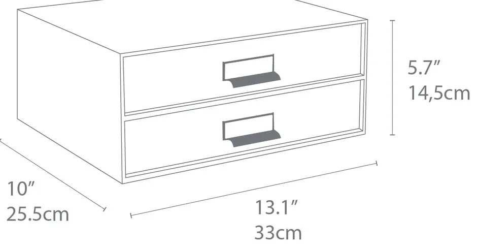 Organizer z 2 szufladkami w biało-złotym kolorze Bigso Box of Sweden Birger