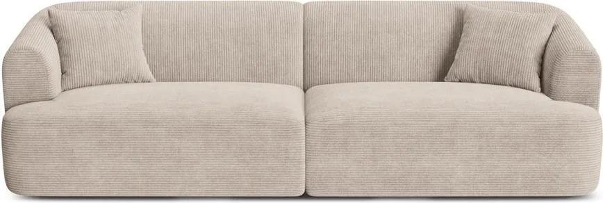 Jasnobrązowa sztruksowa sofa 255 cm Campi – Cosmopolitan Design