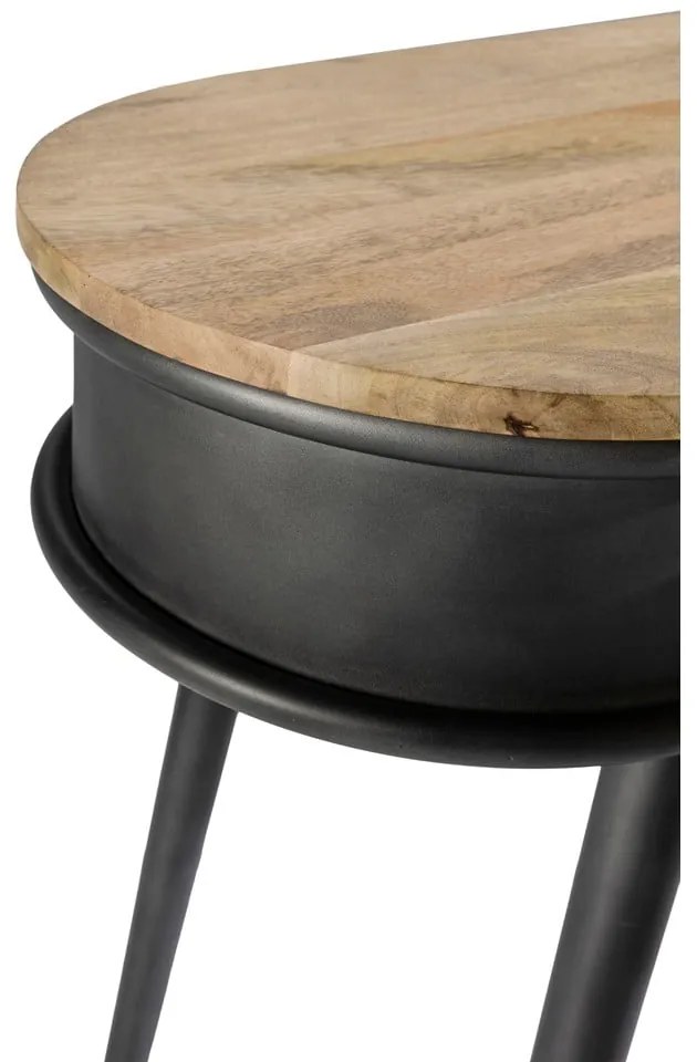 Czarna/w naturalnym kolorze konsola 38x90 cm Delhi – MOME