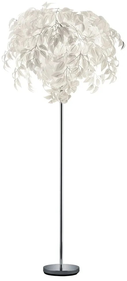 Biała lampa stojąca Reality Leavy, wys. 180 cm