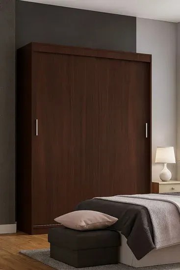 Klasyczna szafa przesuwna wenge - Amer