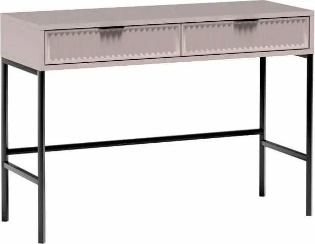 Beżowa konsola glamour z lamelami, ryflowana T1-K68