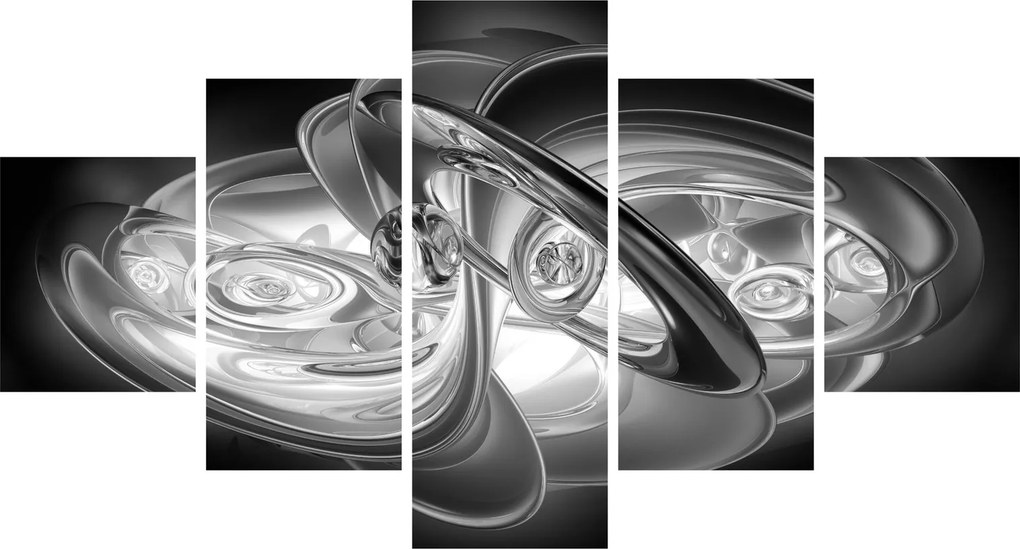 Obraz nowoczesnej szarej abstrakcji (125x70 cm)