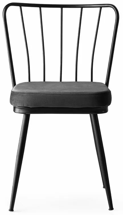 Zestaw krzeseł do jadalni Yildiz Anthracite  and Black, 2 szt., 2 szt.