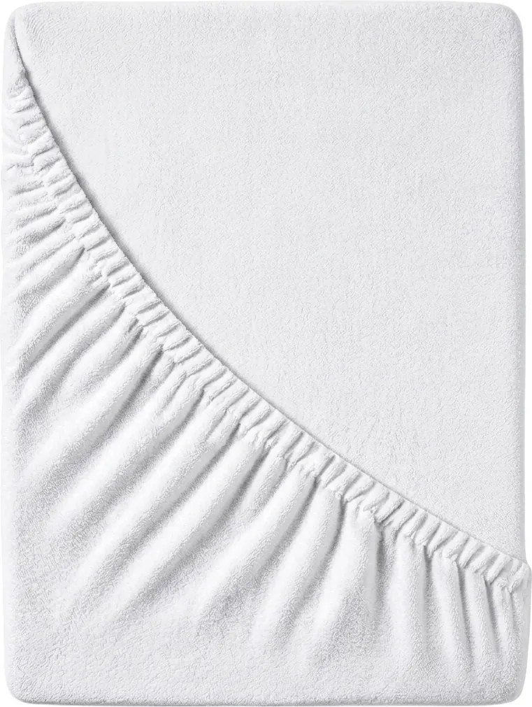 PrzytulneMieszkanie.pl Prześcieradło frotte EXCLUSIVE białe 140x200 cm