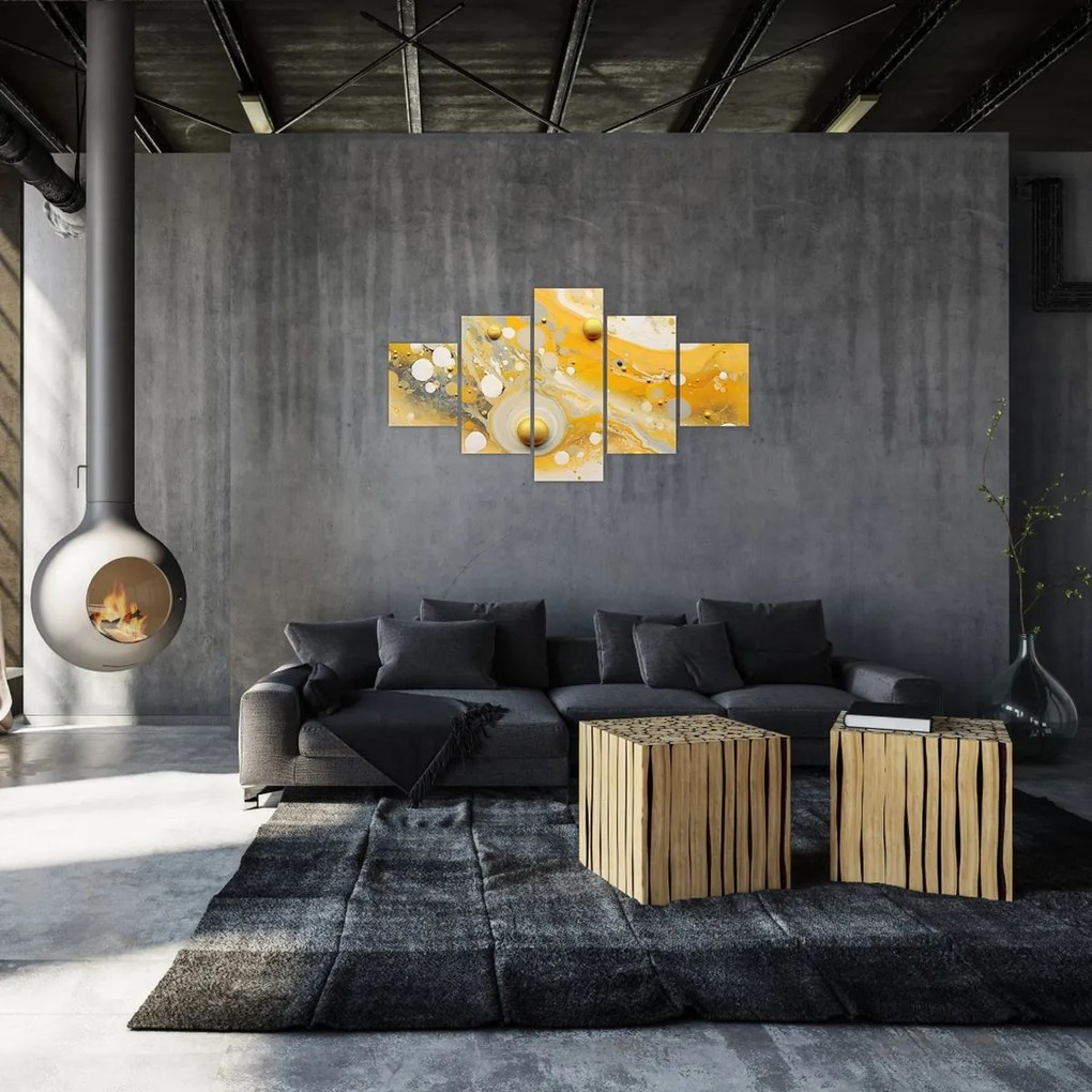Obraz - Abstrakcyjne tło ze złotą dekoracją (125x70 cm)