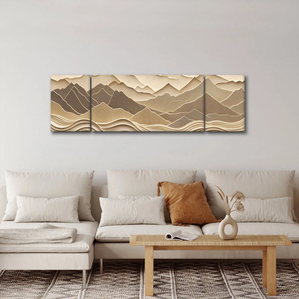 Obraz - 3D linie gór (170x50 cm)