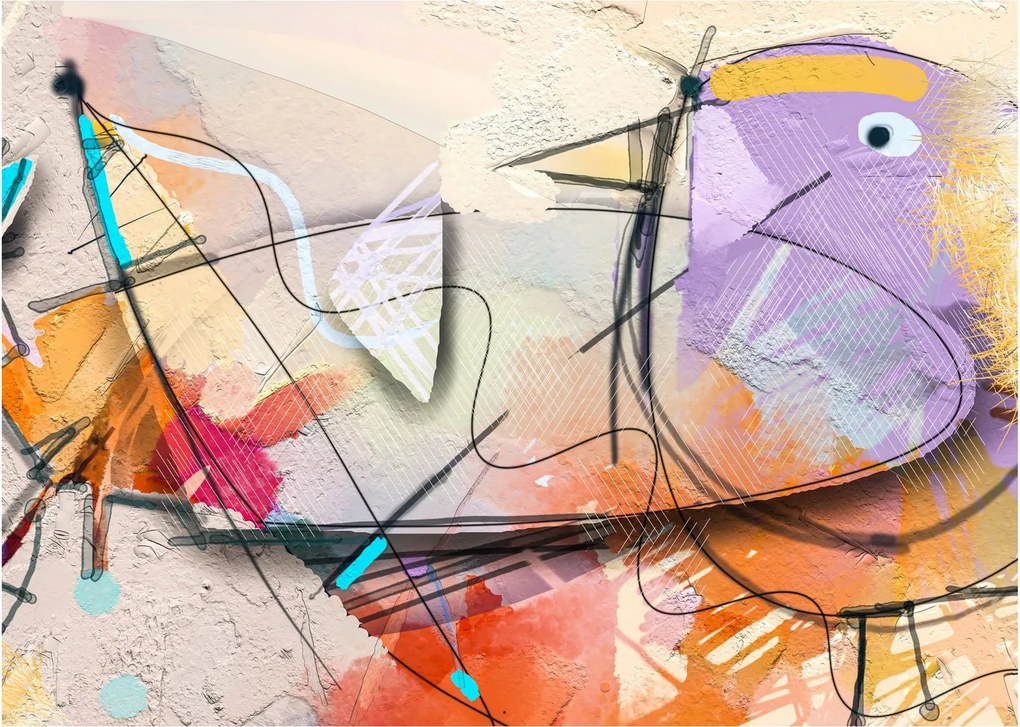 Obraz - Abstrakcja, ptaszek (70x50 cm)