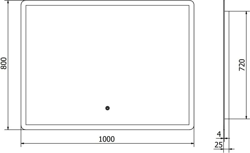 Mexen Navia lustro łazienkowe podświetlane 100 x 80 cm, LED 6000K, antypara - 9803-100-080-611-00