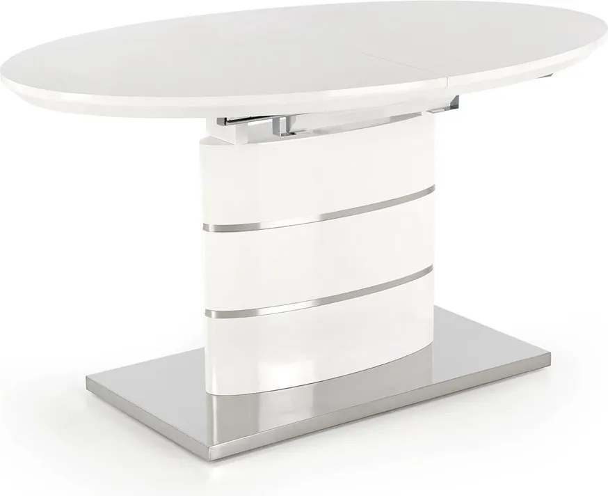 Biały lakierowany stół Aspen z owalnym blatem