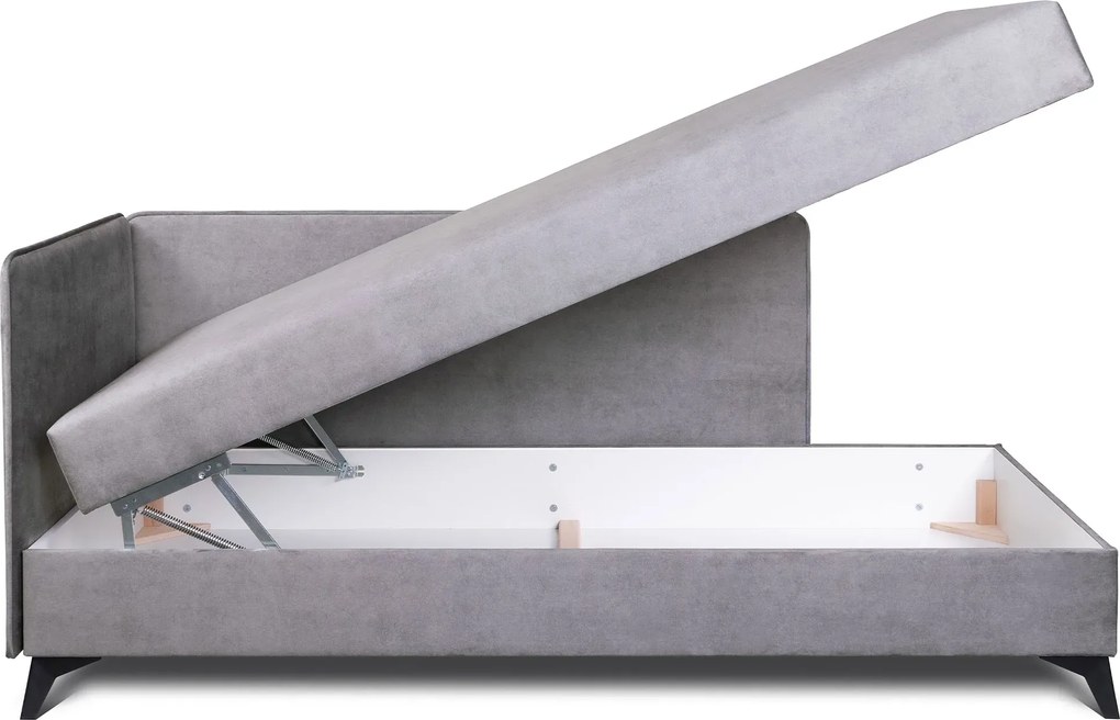 Popielaty tapczan narożny na nóżkach L9-A70