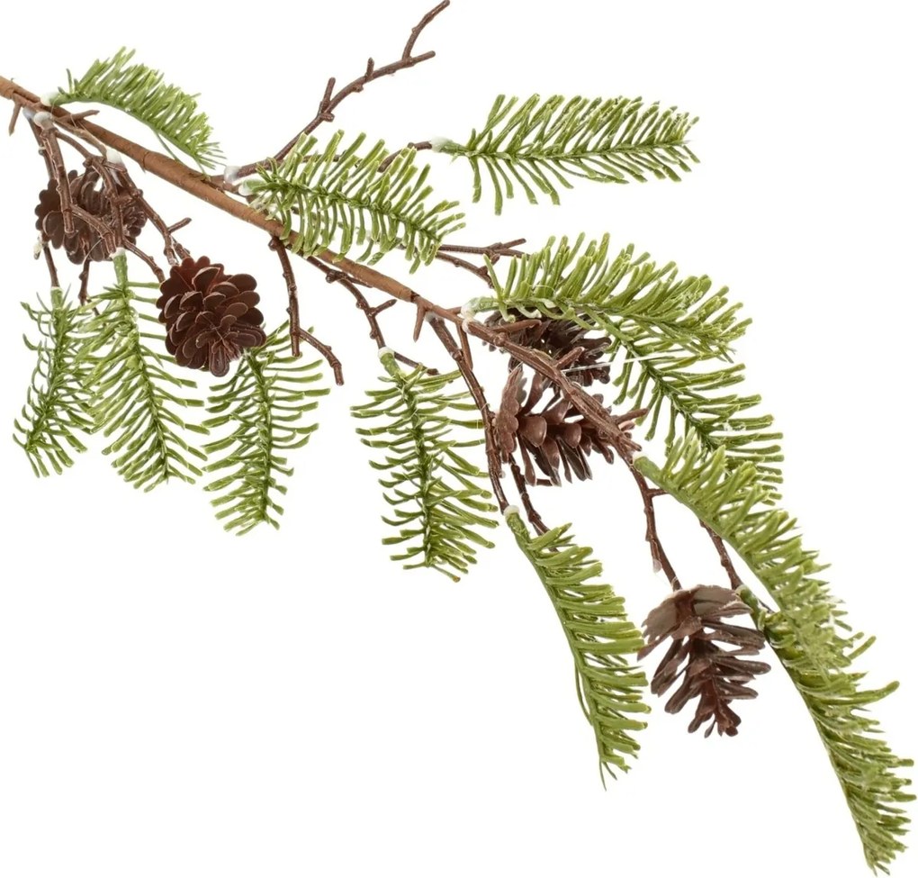 Zimowa gałąź ze szronem i szyszkami, 71 cm