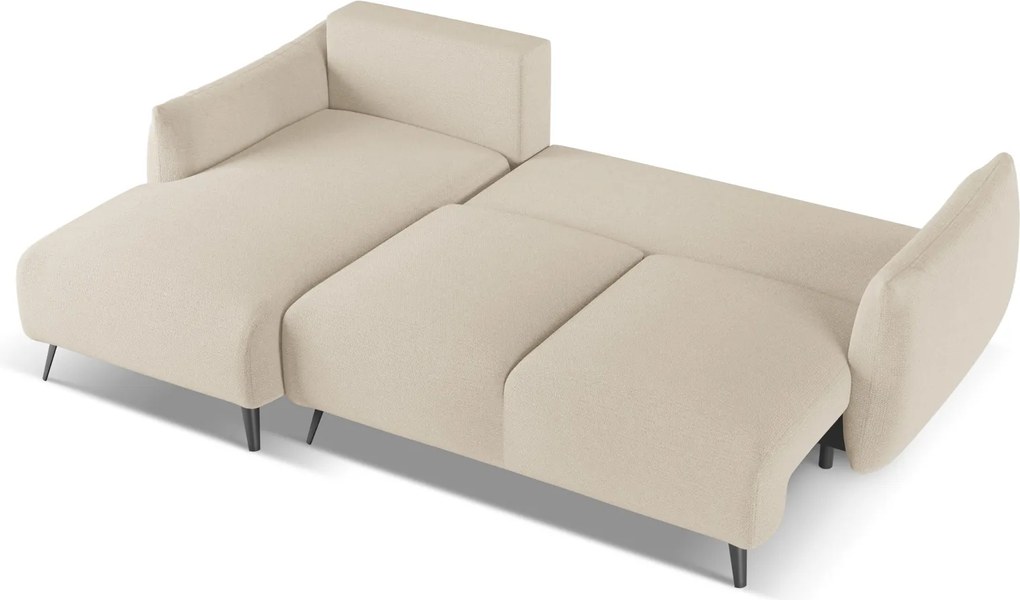 Zestaw mebli wypoczynkowych Malie, lewostronny narożnik, sofa i pufa, tkanina szenilowa