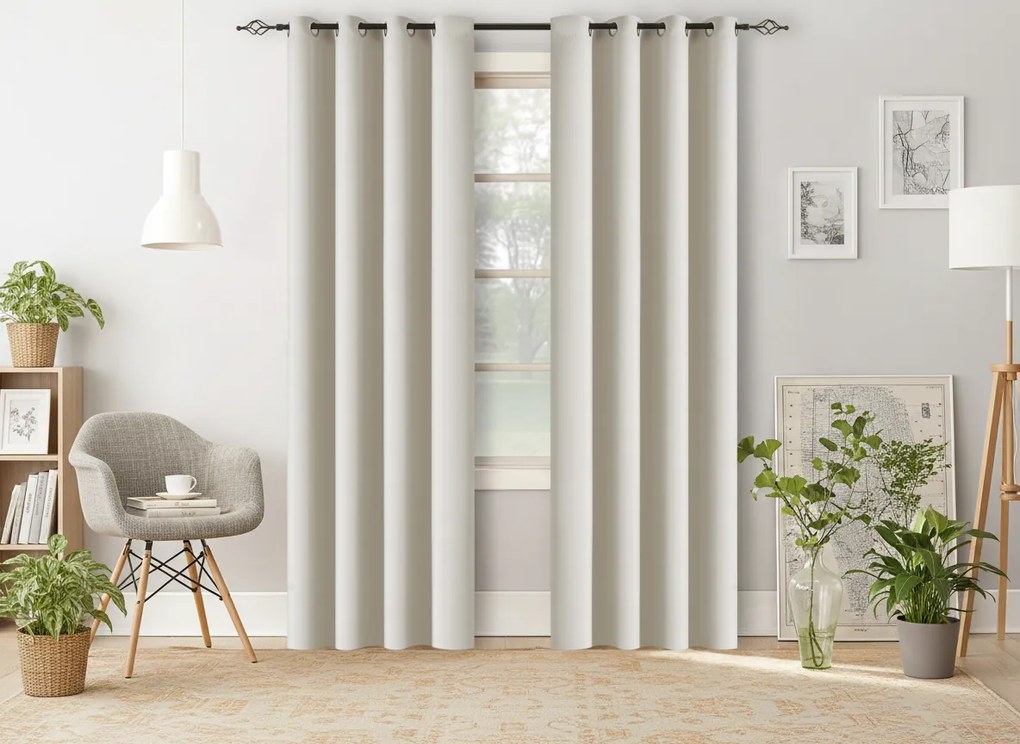 2x Zasłona biało-kremowa OXFORD 140x250 cm