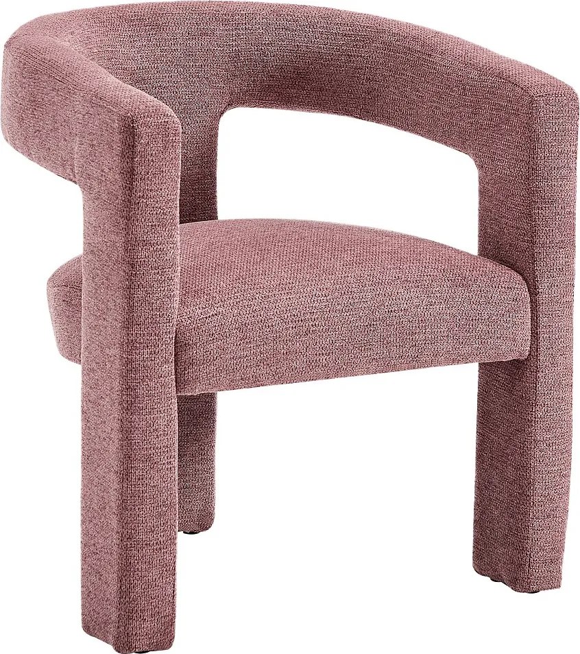 Fotel z czerwonej teksturowanej tkaniny FAVINA