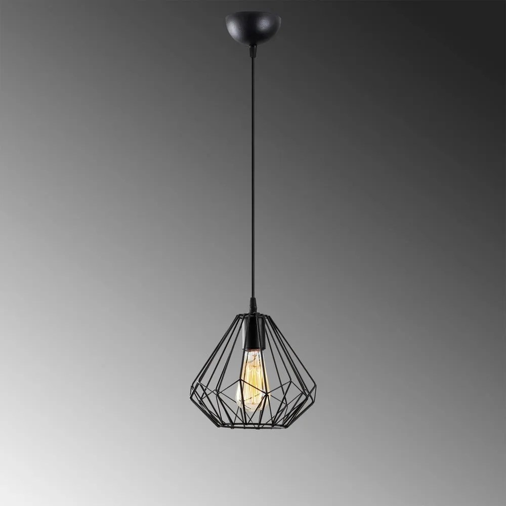 Czarna lampa wisząca ø 23 cm Diamond – Opviq lights