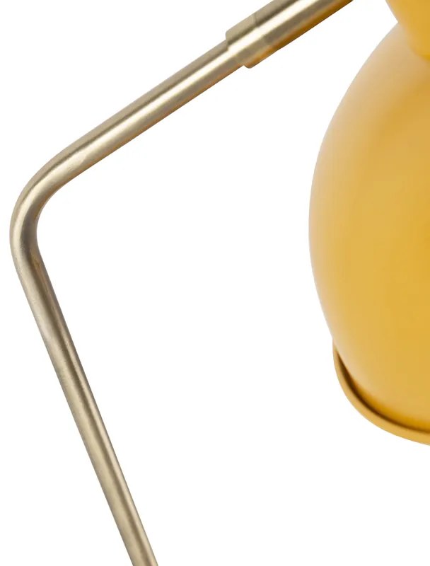 Lampa stołowa Retro żółta z brązem - Milou Nowoczesny Oswietlenie wewnetrzne