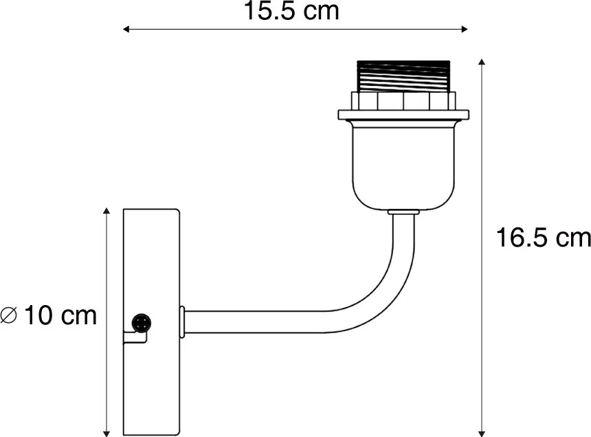 W stylu vintage lampa ścienna złota bez klosza - Matt